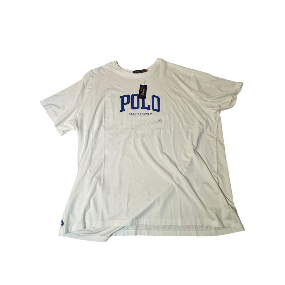 Polo Ralph Lauren Mens‎ T-Shirt Logo Classic Tee White Cotton 4XB  Big Tall NWT